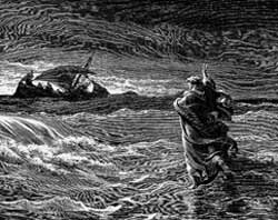 Поль Гюстав Доре (Paul Gustave Dore, 1832/33–1883).  Идущий по морю Иисус