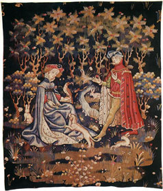Неизвестный фламандский художник. Предложение сердца (гобелен). Фландрия — Unknown master, Flemish. The Offering of the Heart (Tapestry). Musee de Cluny, Paris