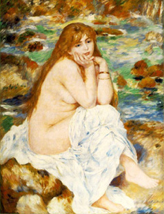 Она ступила на берег в мерцании капель... LINC: Огюст Ренуар. Купальщица — Pierre-Auguste Renoir. Bather. Fogg Art Museum, Harvard University, Cambridge
