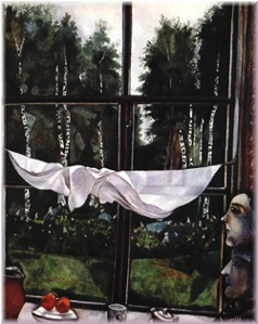 Литература на открытой местности — Марк Шагал. Дачное окно — Marc Chagall. Window of the Country House (Zaolshye near Vitebsk)